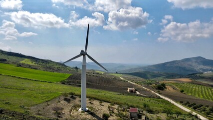 wind turbines in the mountains