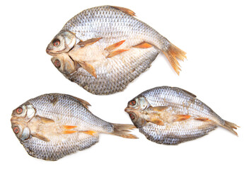 Dried fish isolated on a white