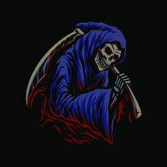 the grim reaper illustration vector
