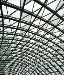Metal dome in the building as an abstract background.