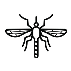 Vector mosquito line icon. Editable stroke. Insect illustration. Minimal design. 