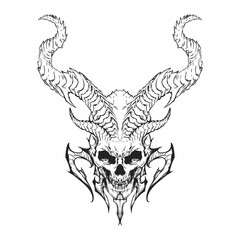 skull illustration vector design for tatoo, sticker, illustration, etc