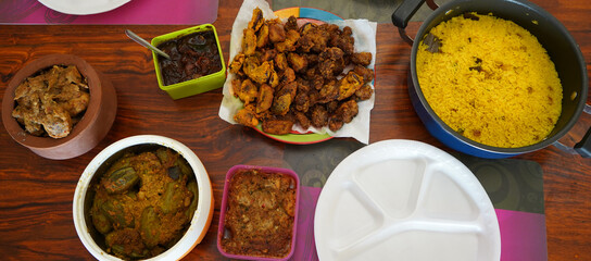 Indian food in table