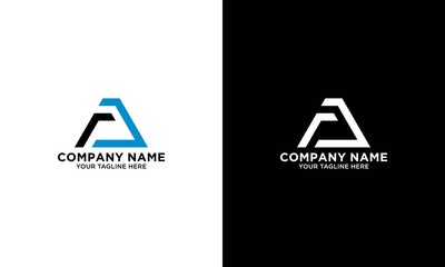 FA initials triangle logo design template