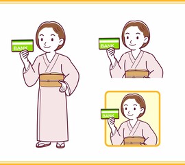 Young girl in pink kimono