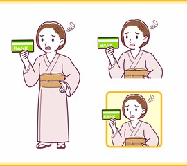 Young girl in pink kimono