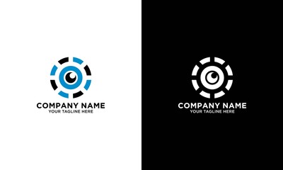 Digital vision creative symbol concept. Eye iris scan, vr system abstract business logo. Cctv monitor, security control, video camera lens icon.