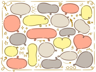 丸みのある吹き出し・フレーム素材セット