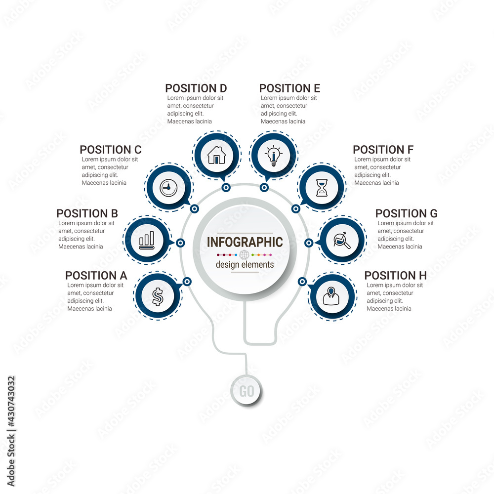 Poster vector illustration infographic design template with icons. can be used for workflow layout, diagram