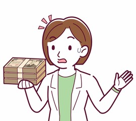 Young woman in a lab coat