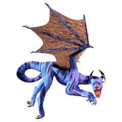 3D Rendering Fairy Tale Dragon on White