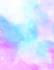 Unicorn Digital Paper, Pastel Rainbow Watercolor Sparkle, Printable Cards Background.