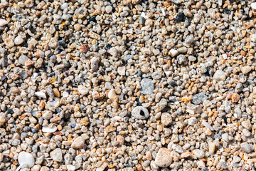Texture of small pebbles in different colors and shapes.