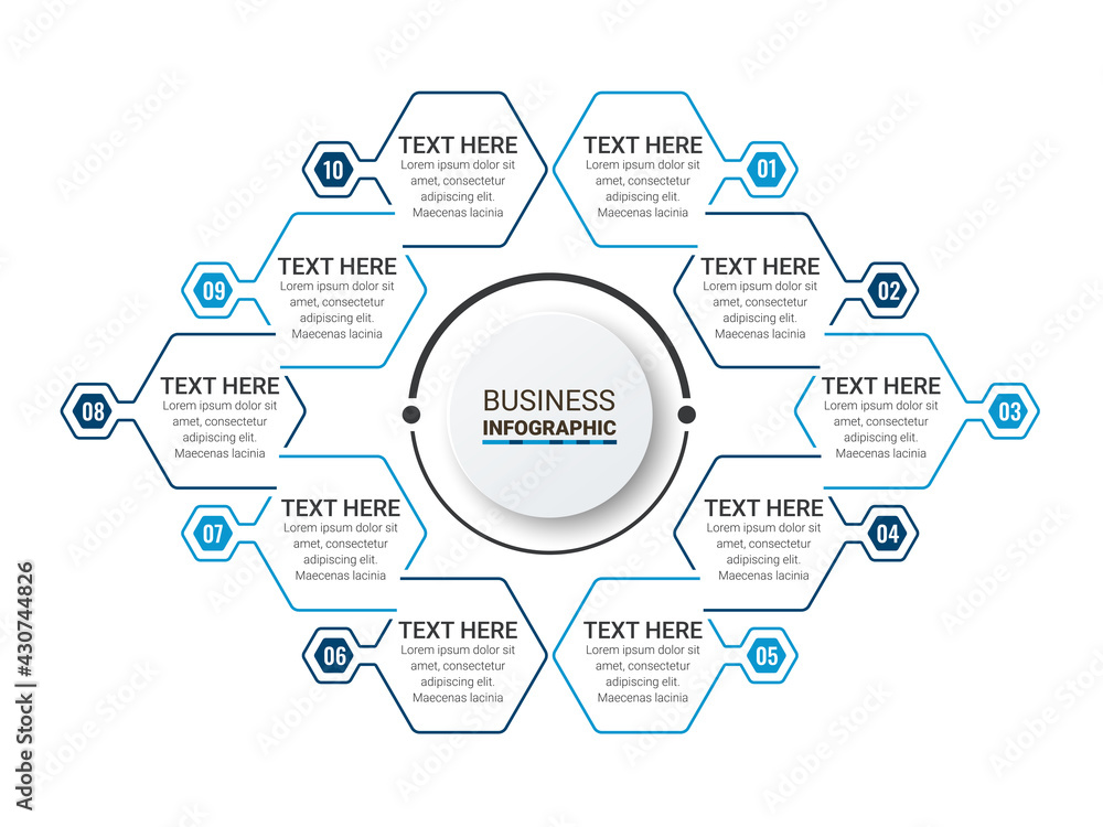 Poster business data visualization. timeline infographic icons designed for abstract background template. v
