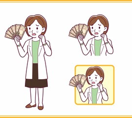 Young woman in a lab coat