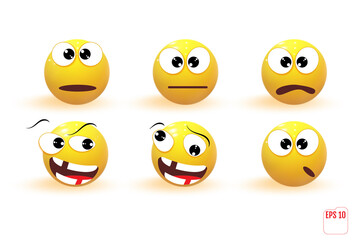 Emoji icon set. Vector illustration