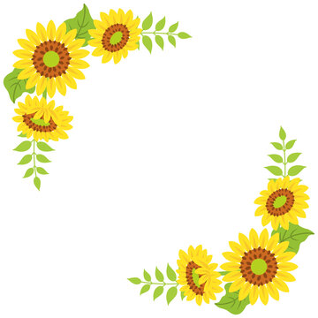 Sunflower decoration - Corner frame