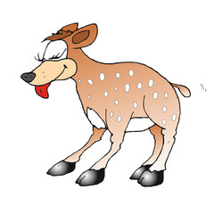 Fototapeta premium Roe deer Alps animal (comic, illustration)