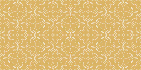 Decorative background pattern on gold background, wallpaper. Seamless pattern, texture. Vector image
