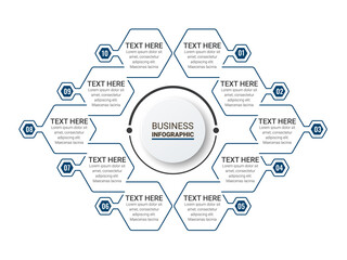 Obraz premium Business data visualization. timeline infographic icons designed for abstract background template. vector banner can be used for workflow layout, diagram,presentation, education or any number option.