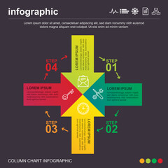 Business infographic template design with 4 options.