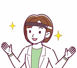 Young woman in a lab coat