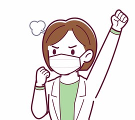 Young woman in a lab coat