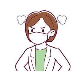 Young woman in a lab coat
