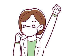 Young woman in a lab coat