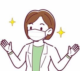 Young woman in a lab coat