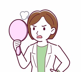 Young woman in a lab coat