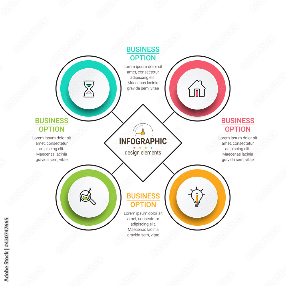 Aufkleber vector business infographics. financial analysis data graphs and diagram, marketing statistic workfl