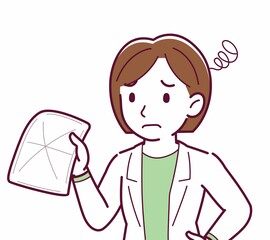 Young woman in a lab coat