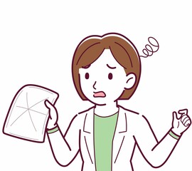 Young woman in a lab coat