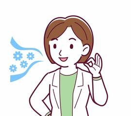 Young woman in a lab coat