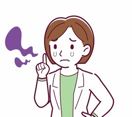 Young woman in a lab coat