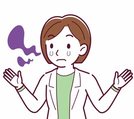 Young woman in a lab coat