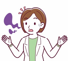 Young woman in a lab coat