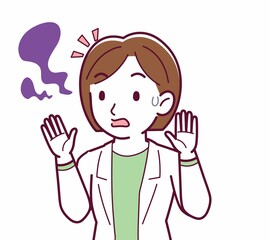 Young woman in a lab coat