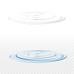 Transparent ripples in water, isolated.