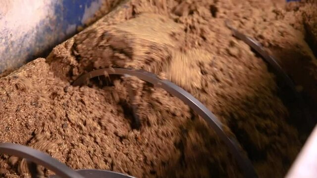 Factory. Production of dog food
