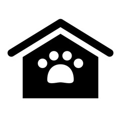 Pet House Glyph Icon Vector