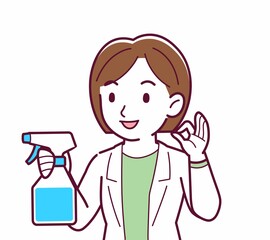 Young woman in a lab coat