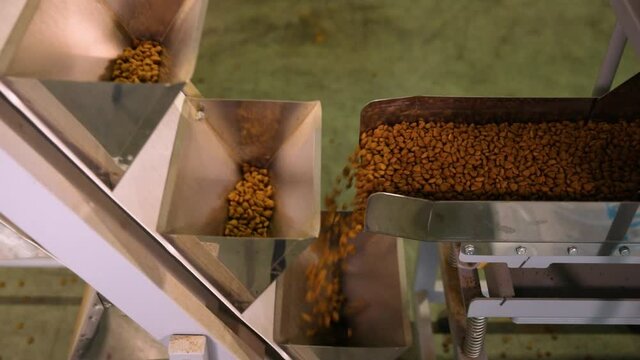 Factory. Production of dog food
