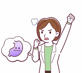 Young woman in a lab coat