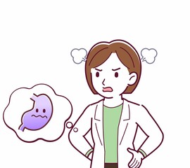 Young woman in a lab coat