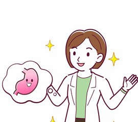 Young woman in a lab coat