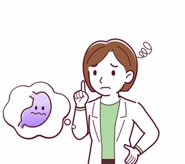 Young woman in a lab coat