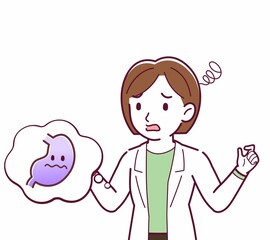 Young woman in a lab coat