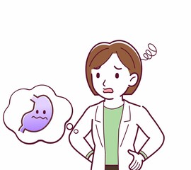 Young woman in a lab coat